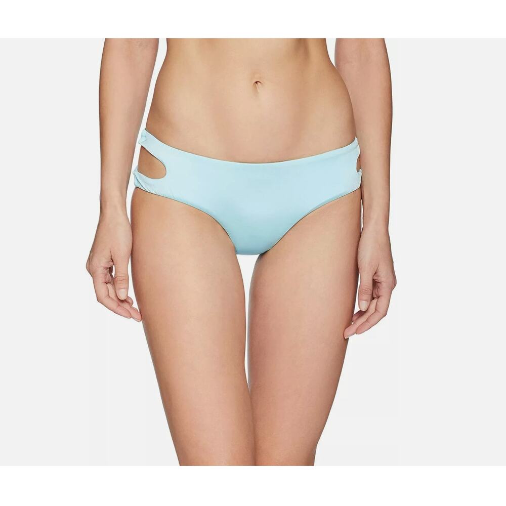 The Bikini Lab Junior's Cutout Hipster Bikini Swimsuit Bottom, Aqua, Medium